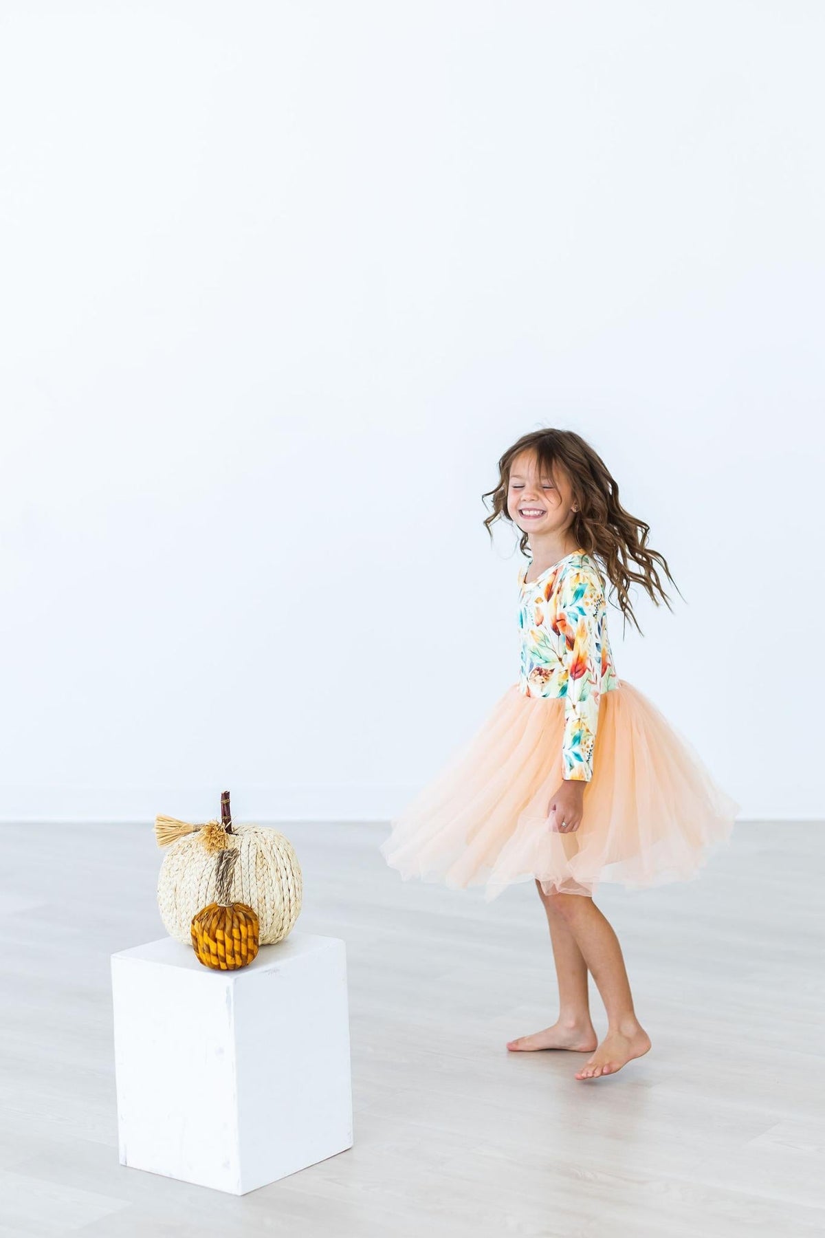 Fall Watercolors L/s Tutu Dress