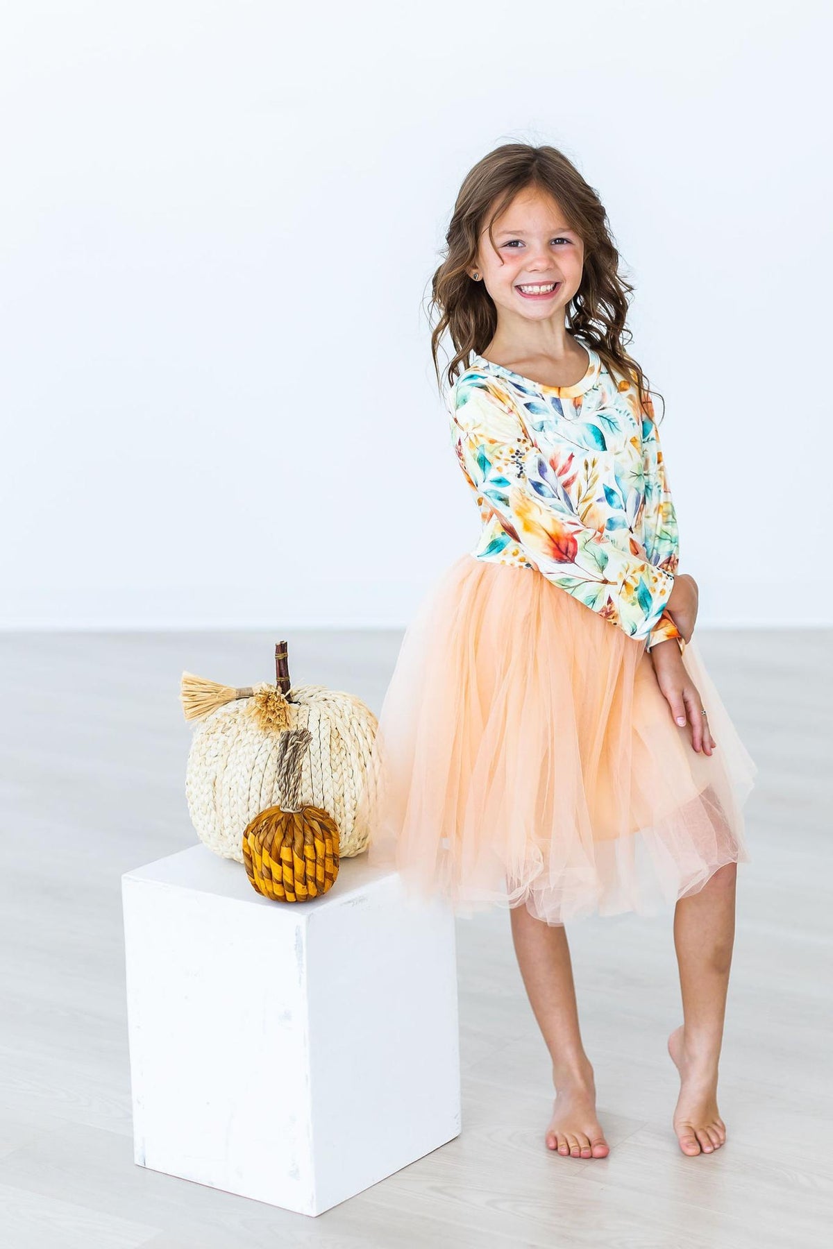 Fall Watercolors L/s Tutu Dress