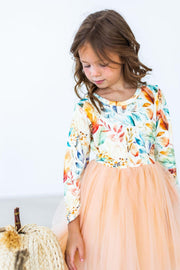 Fall Watercolors L/s Tutu Dress