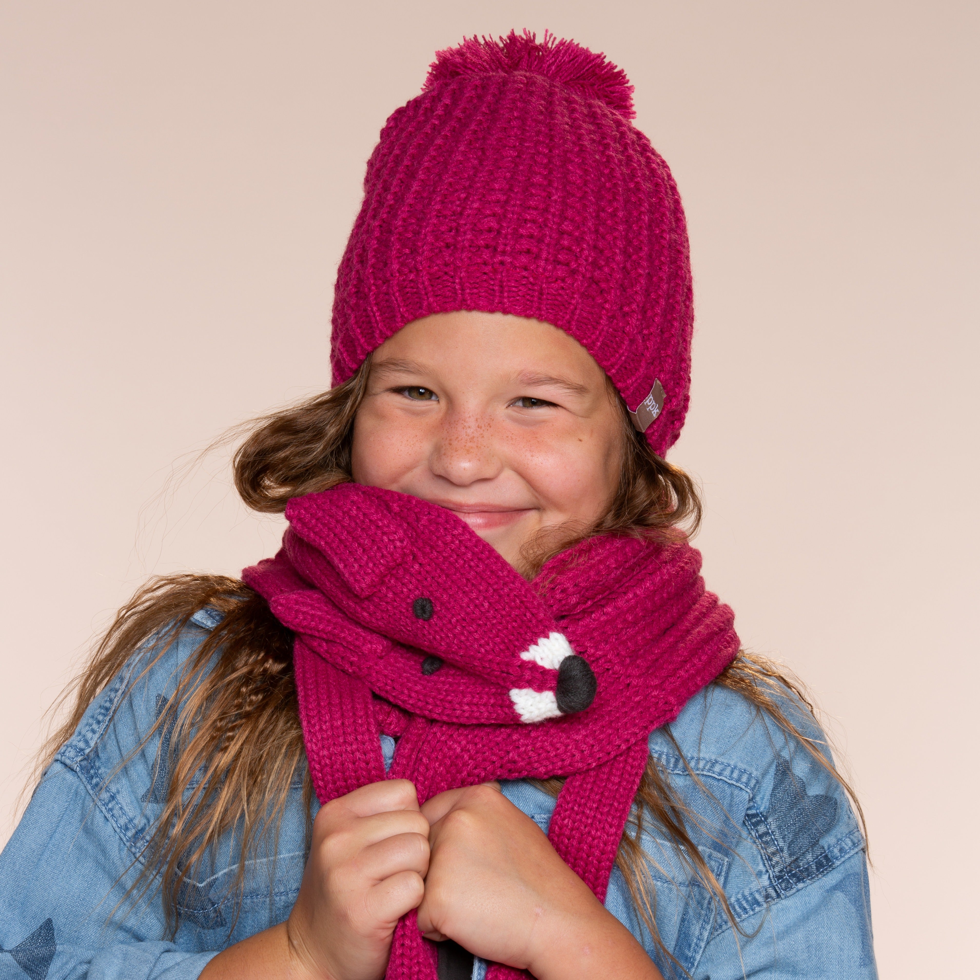 Kids Knit Fox Scarf - Neck Warmer (ages 4-12)