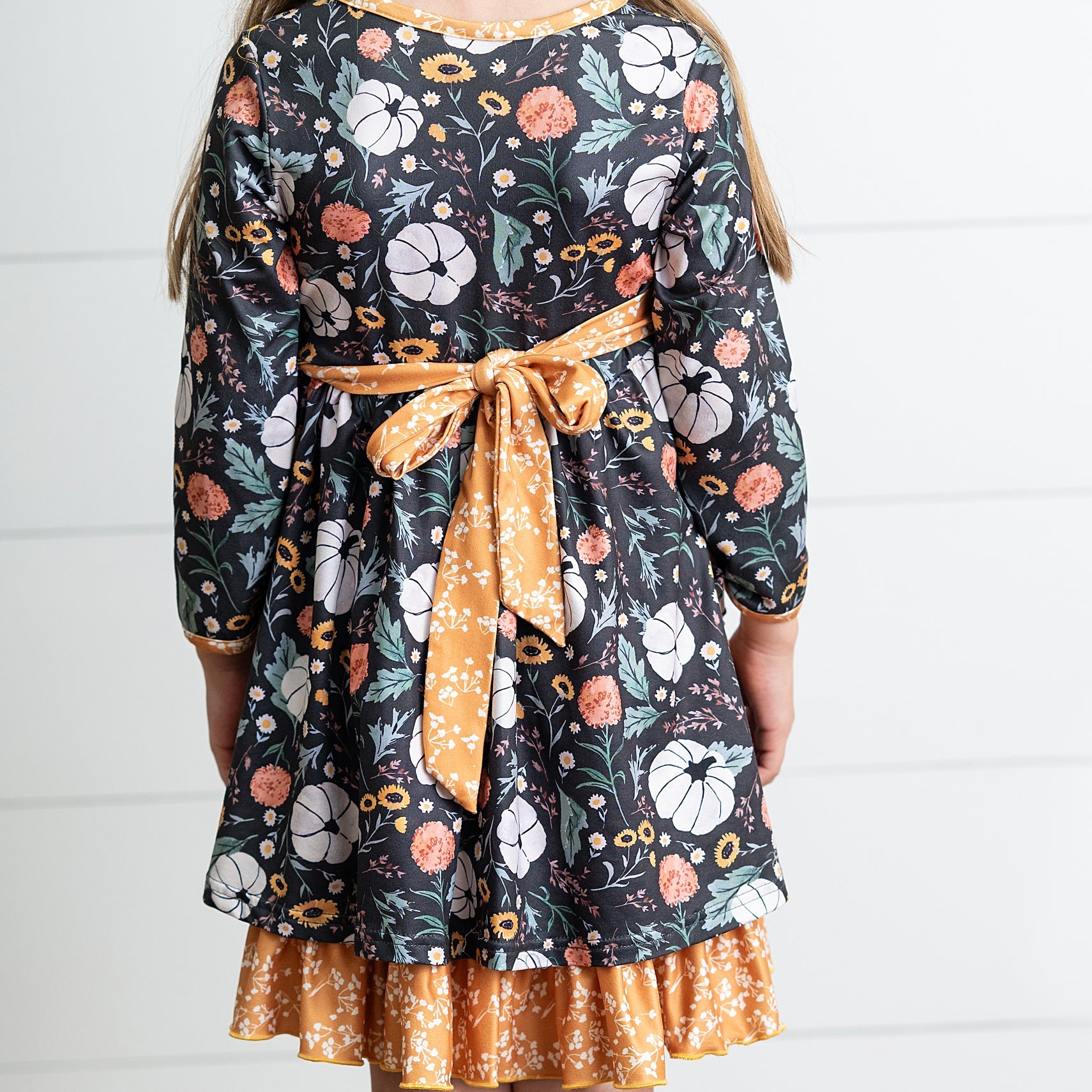 Fall Mustard Pocket Tie Dress
