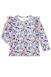 Fall Floral L/s Ruffle Tee