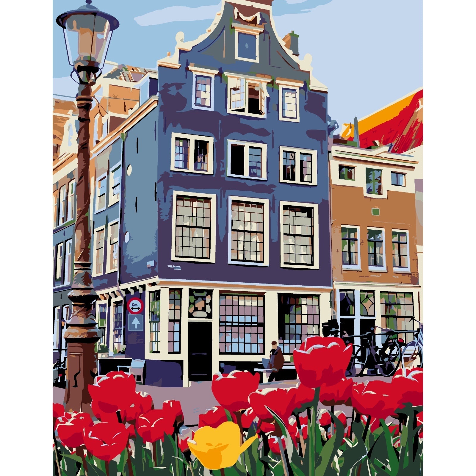 Famous Amsterdam – Paint By Numbers Kit | Artwille | 14x18 Inch Canvas