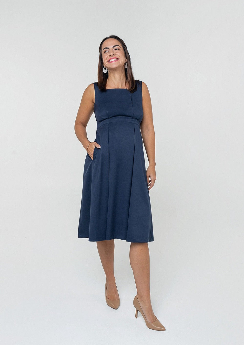 Petite Into The Blue Maternity & Nursing Dress