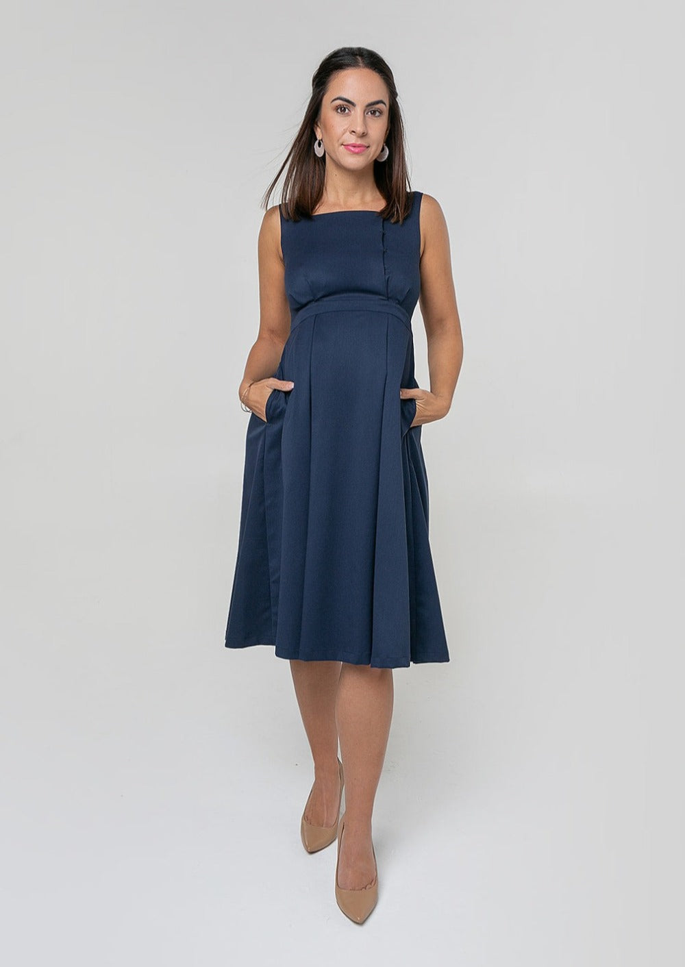 Petite Into The Blue Maternity & Nursing Dress