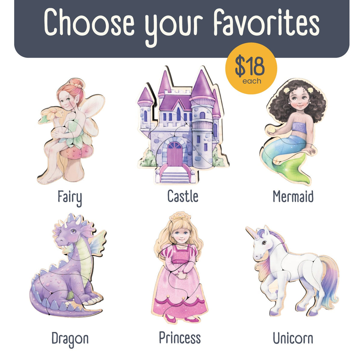 Choose Your Favorite Fairytale Magnetic Wooden Puzzle With Cotton Bag | Made In The Usa 🇺🇸