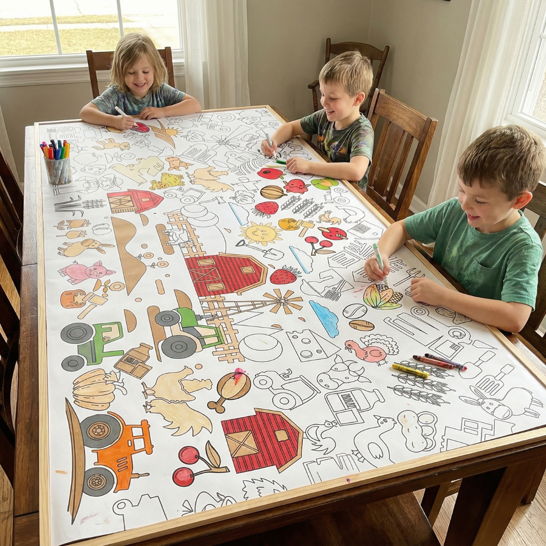 Farm Coloring Tablecloth
