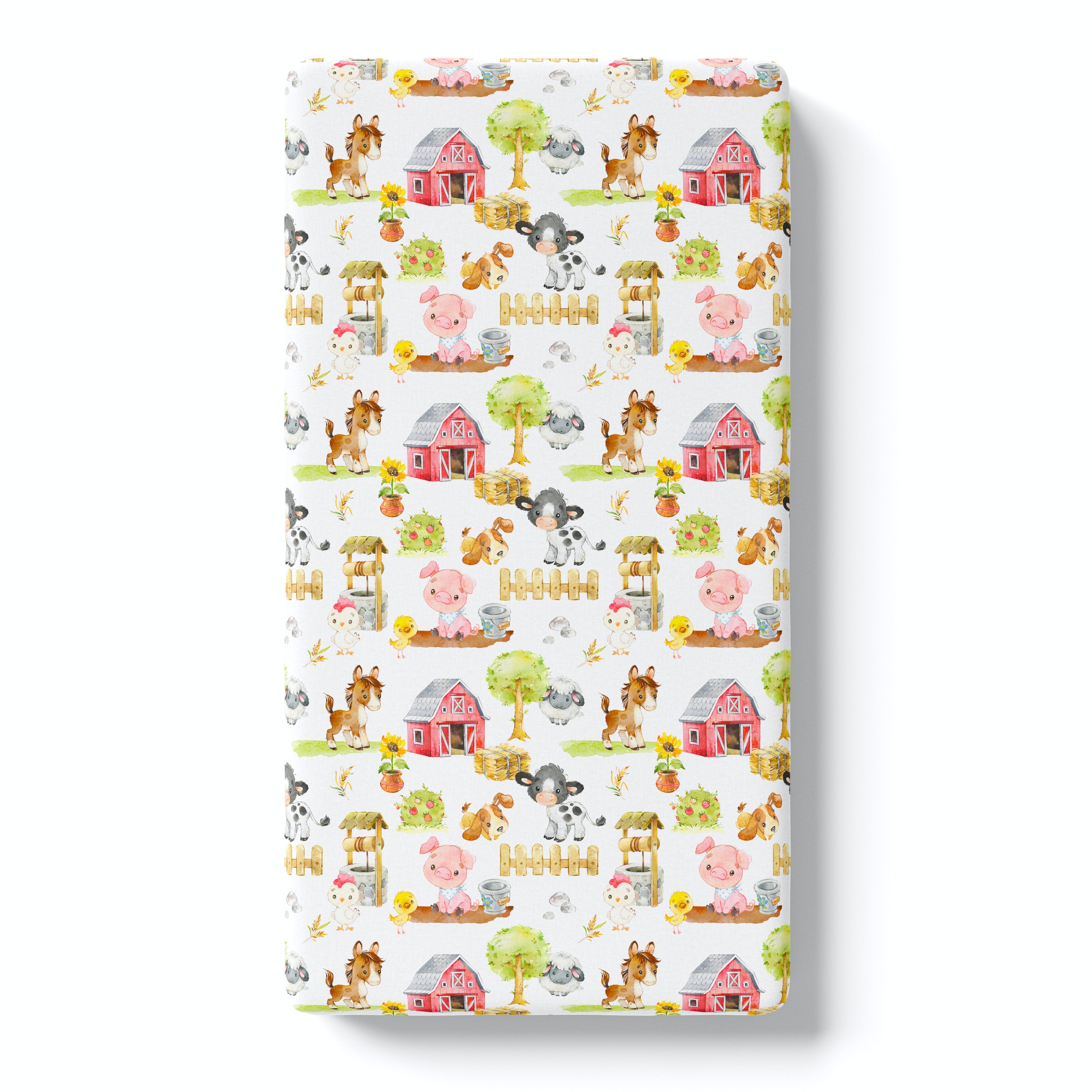 Farm Animals Fitted Crib Sheet