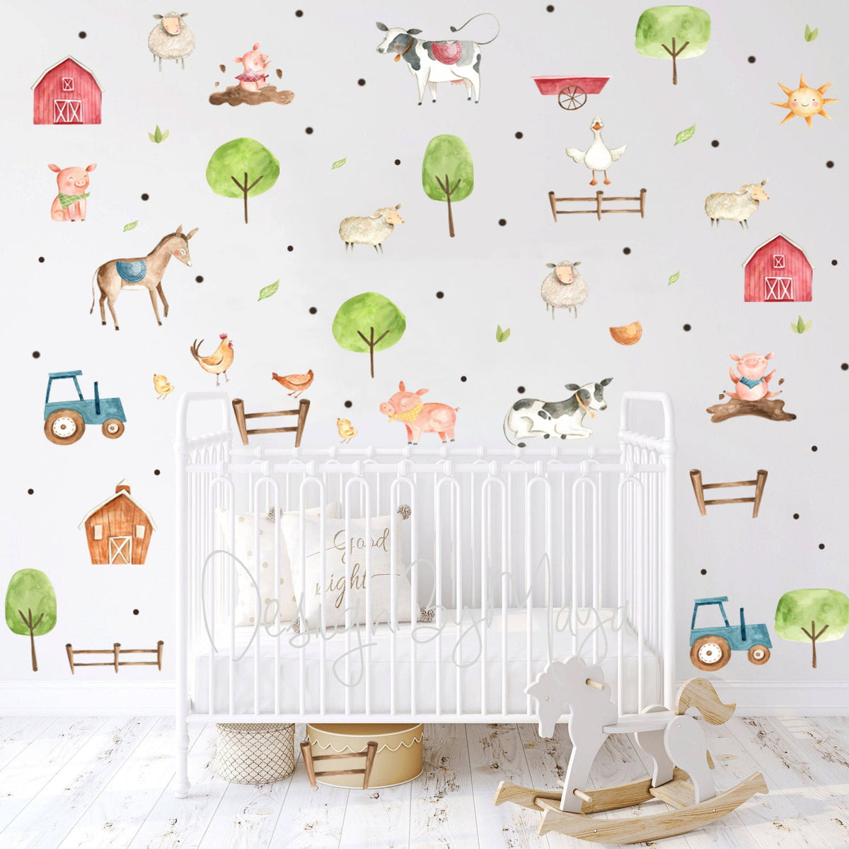 Farm Animals And Friends - Fabric Nursery Wall Art Decals