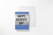 Happy Father’s Day Greeting Card | Blue Denim With Metal Sign Design