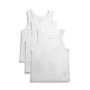 Feathers Boys White Tank Top 100% Cotton Tagless Undershirts 3-pack