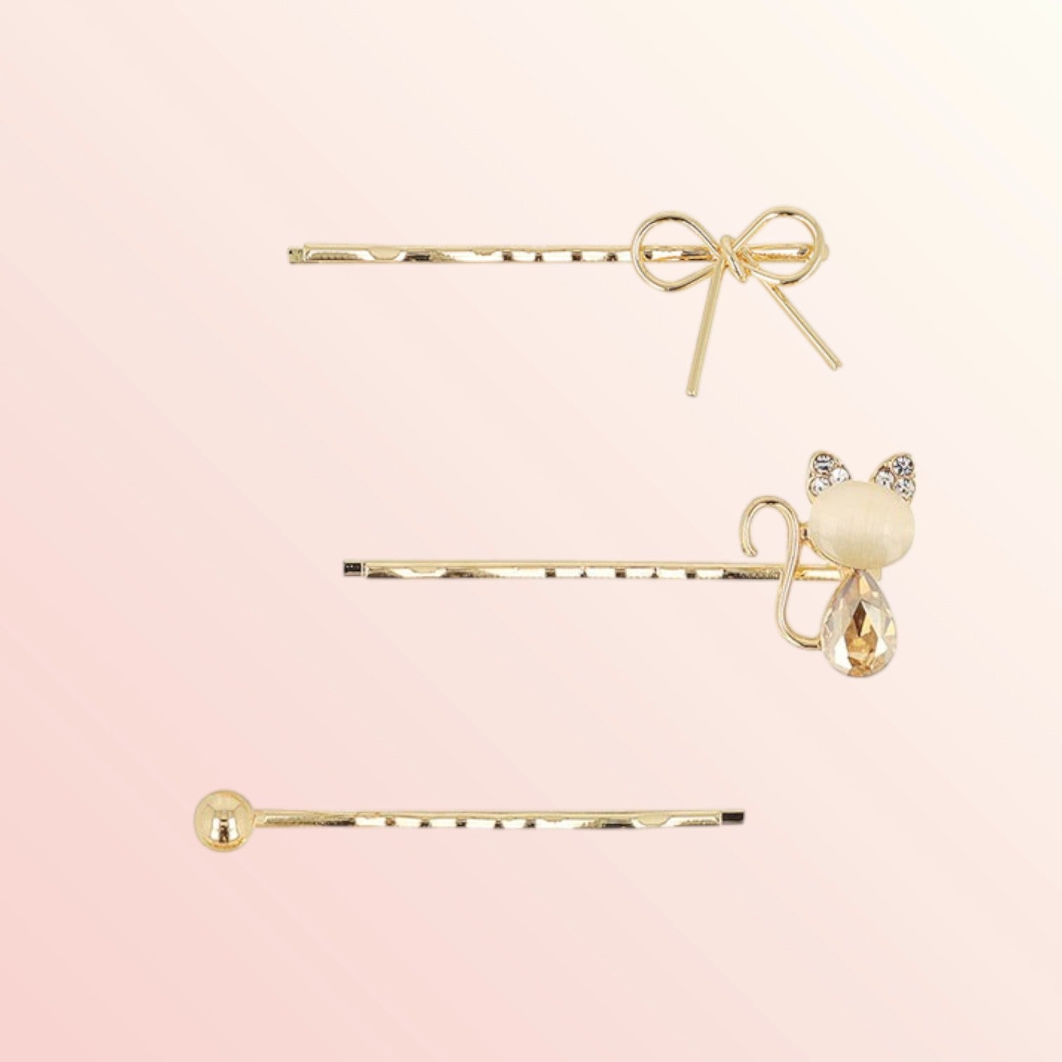 Feline Bow Hairclips