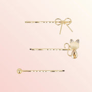 Feline Bow Hairclips
