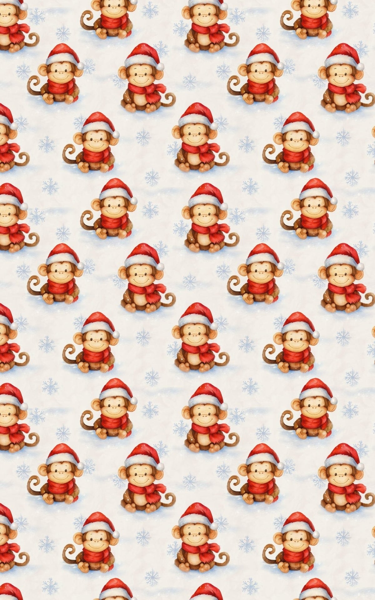 Festive Snowy Monkey Wrapping Paper