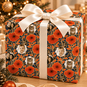 Personalized Amber Petal Radiance Wrapping Paper | Custom Gift Wrap