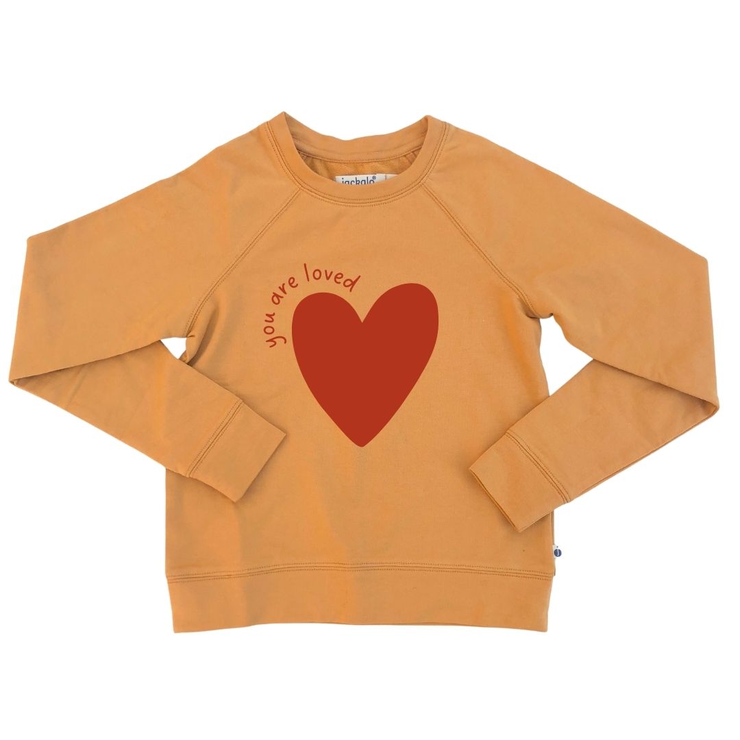 "you Are Loved" Raglan Sweatshirt - Butterscotch