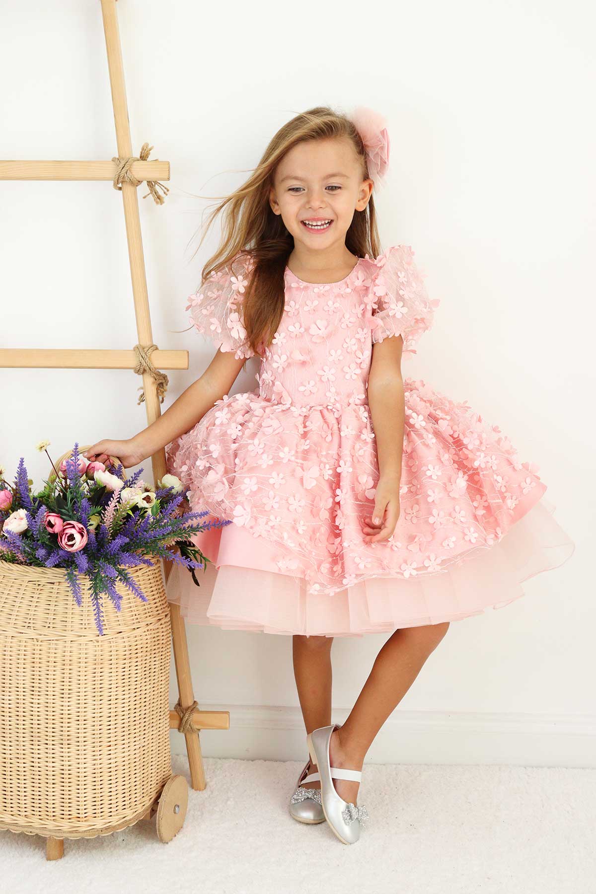 Fiona Pink Party Dress - Layered