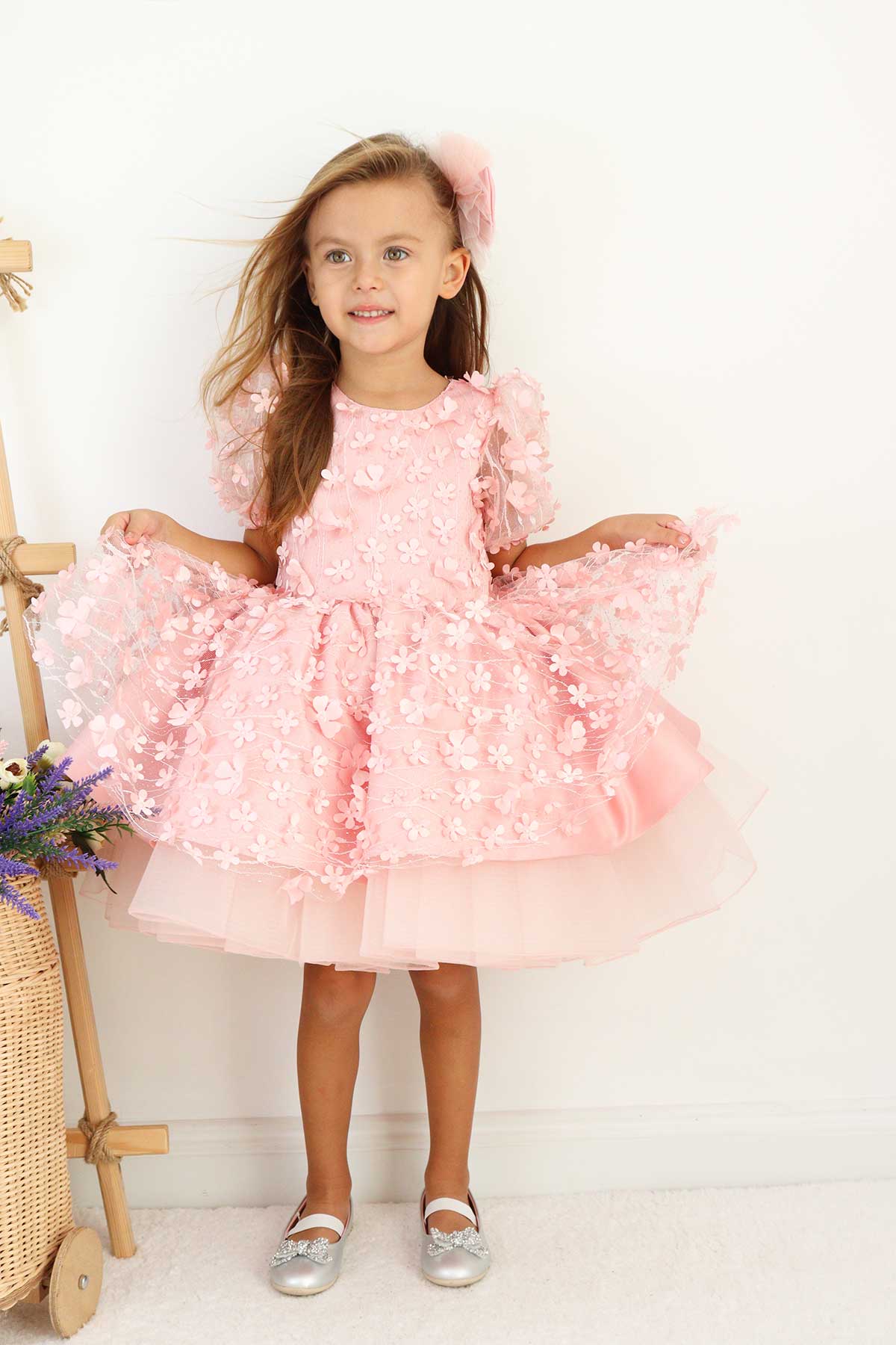 Fiona Pink Party Dress - Layered