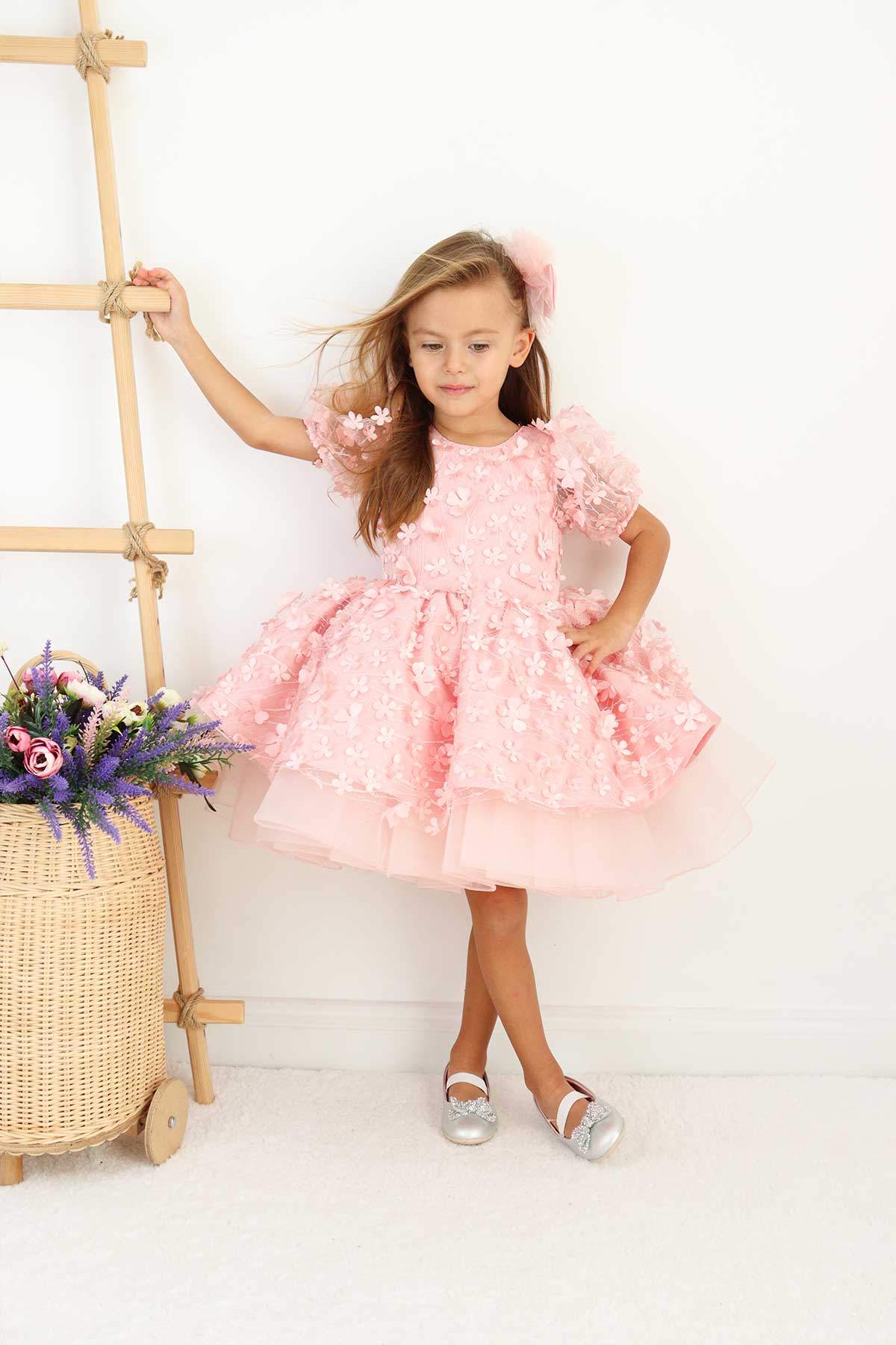 Fiona Pink Party Dress - Layered