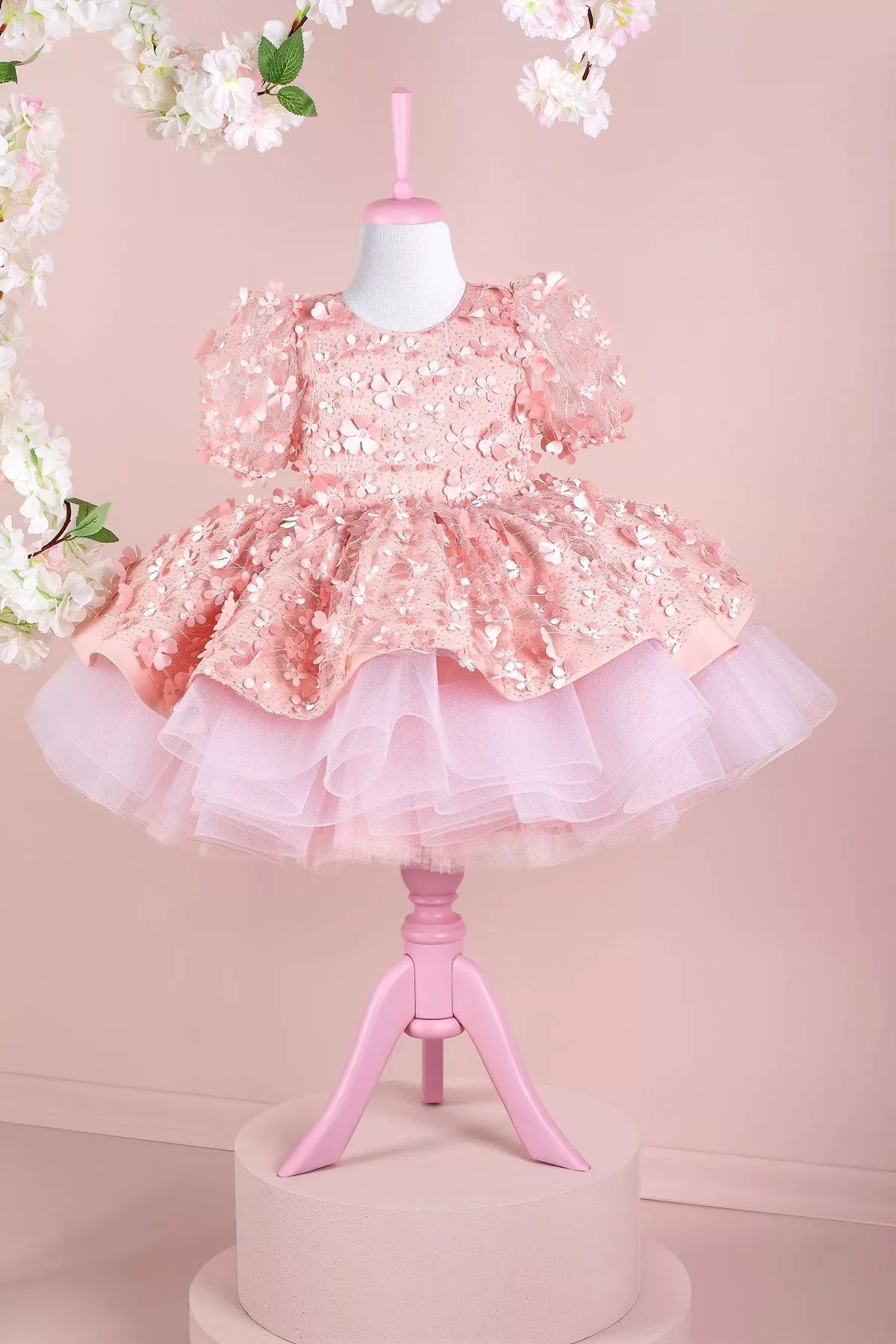 Fiona Pink Party Dress - Layered