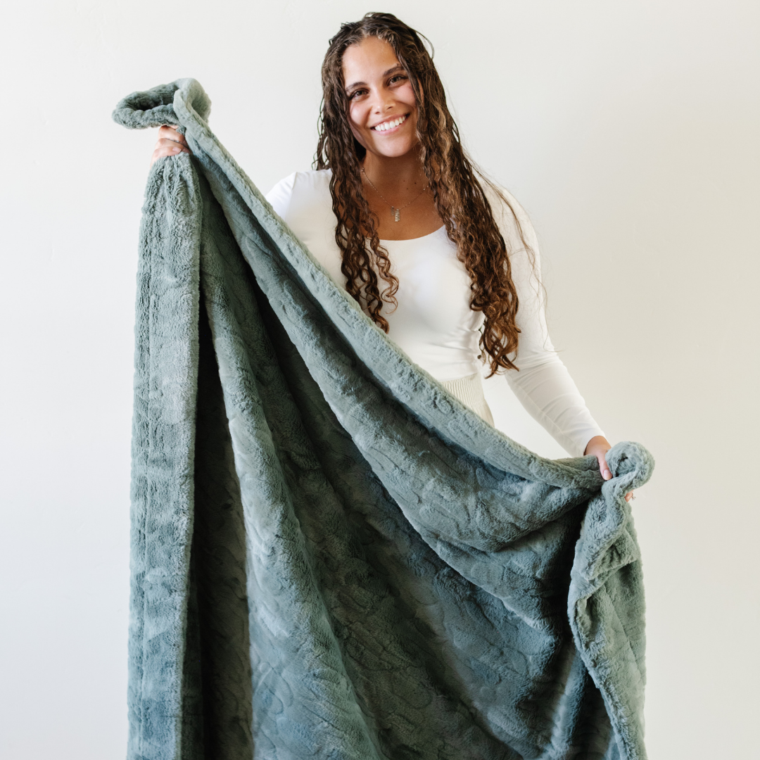 Patterned Faux Fur Throw Blankets