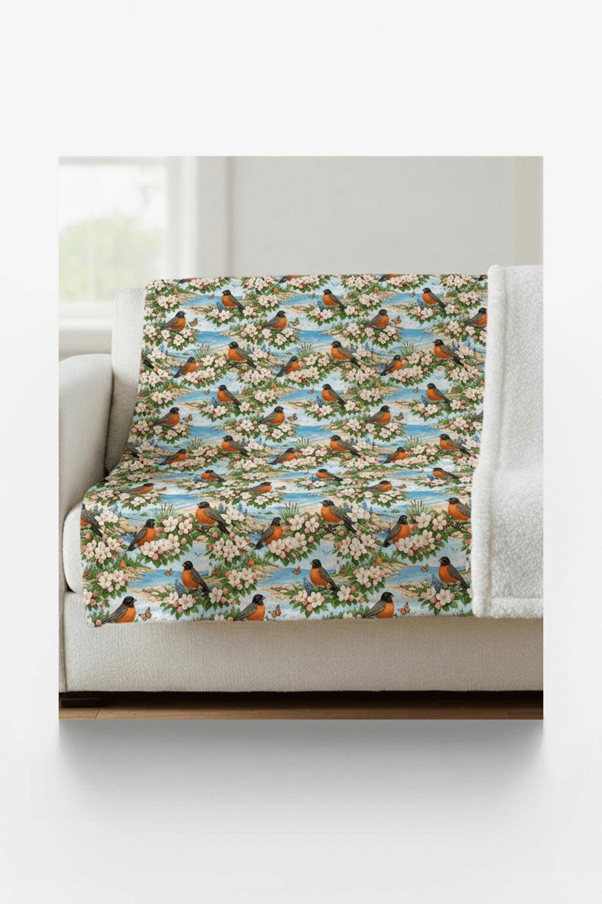 Michigan Flora & Fauna Sherpa Blanket
