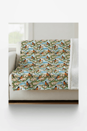 Michigan Flora & Fauna Sherpa Blanket