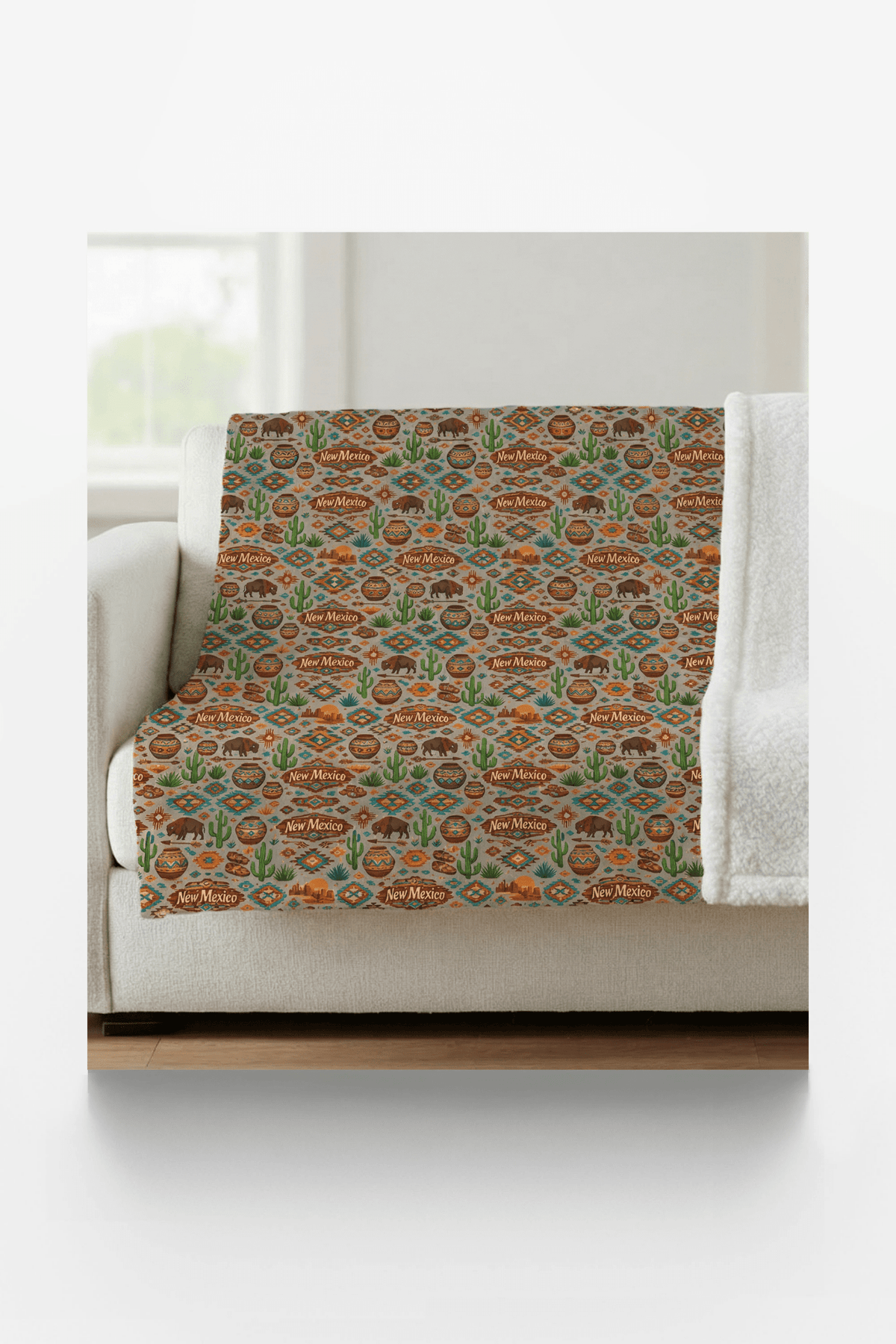 New Mexico Santa Fe Earth Sherpa Blanket