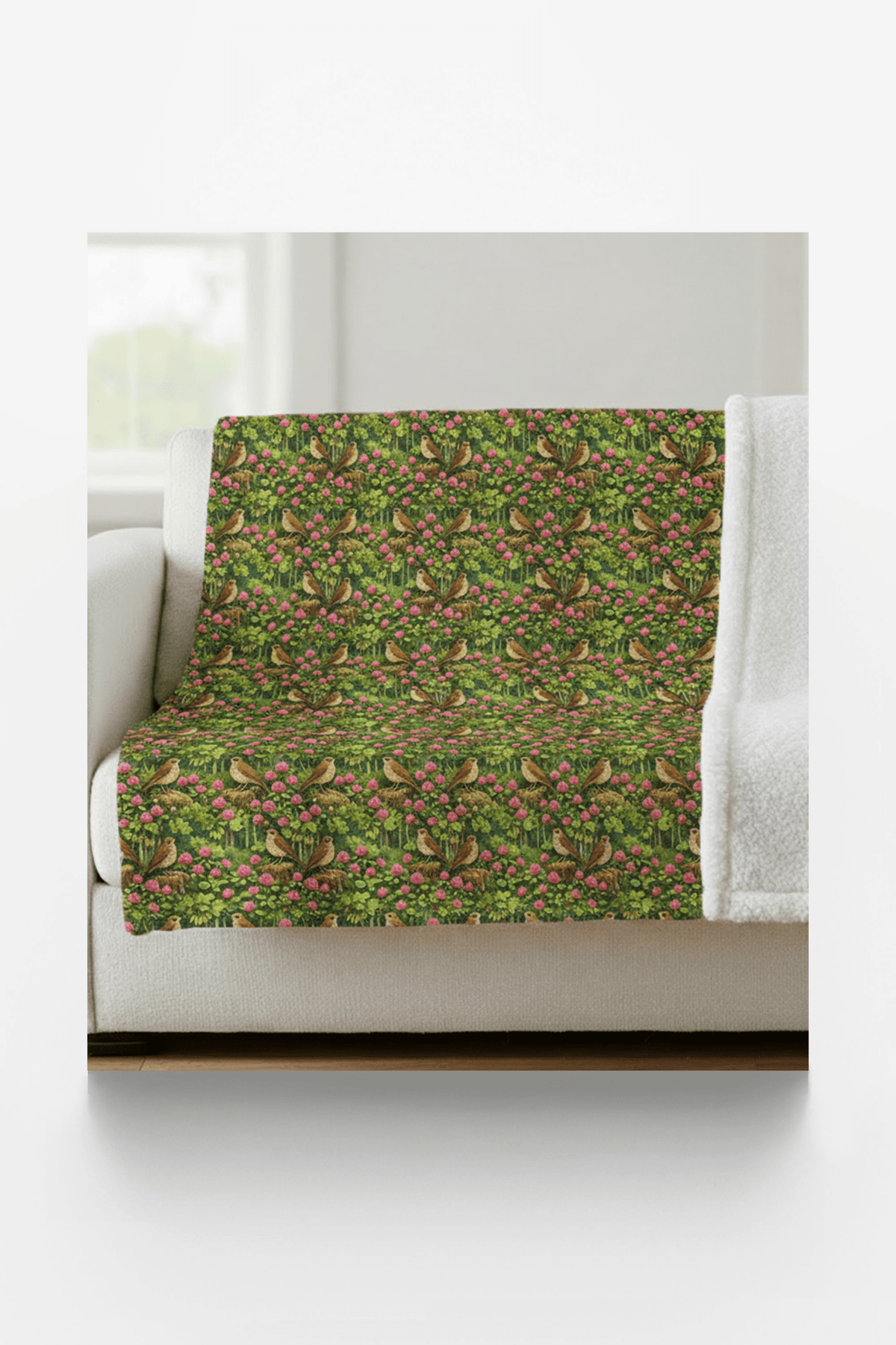 Vermont Flora & Fauna Sherpa Blanket