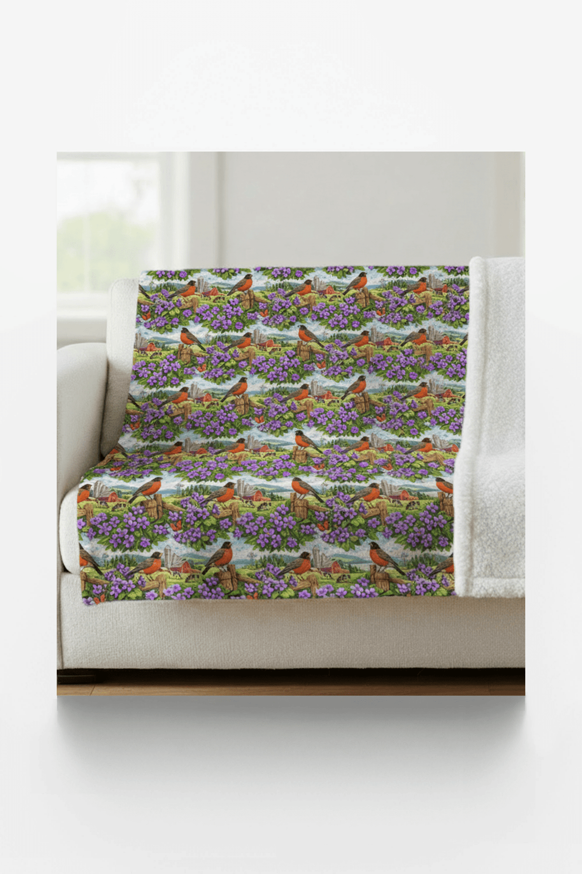 Wisconsin Flora & Fauna Sherpa Blanket