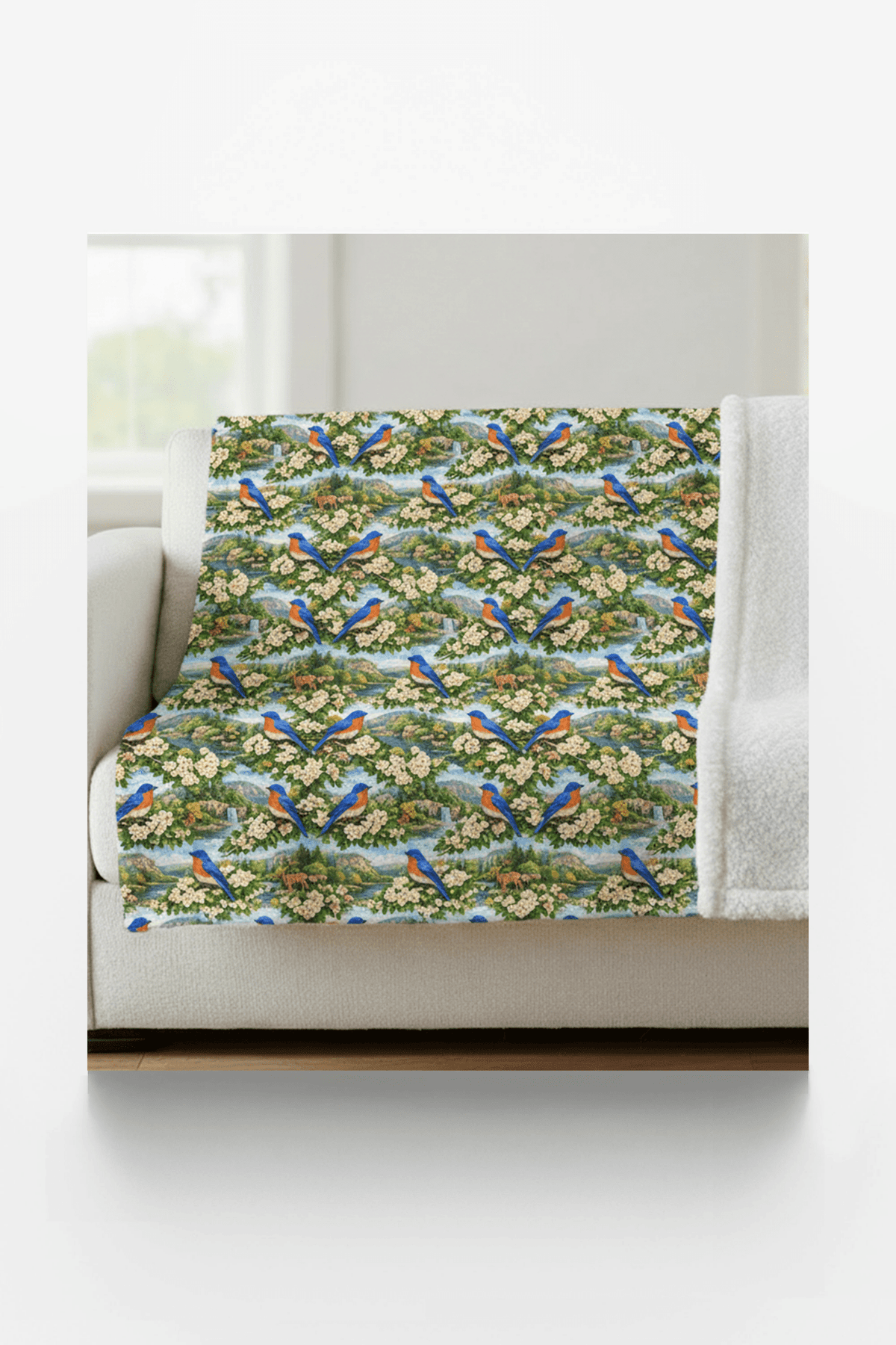 Missouri Flora & Fauna Sherpa Blanket