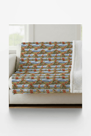 Wyoming Flora & Fauna Sherpa Blanket