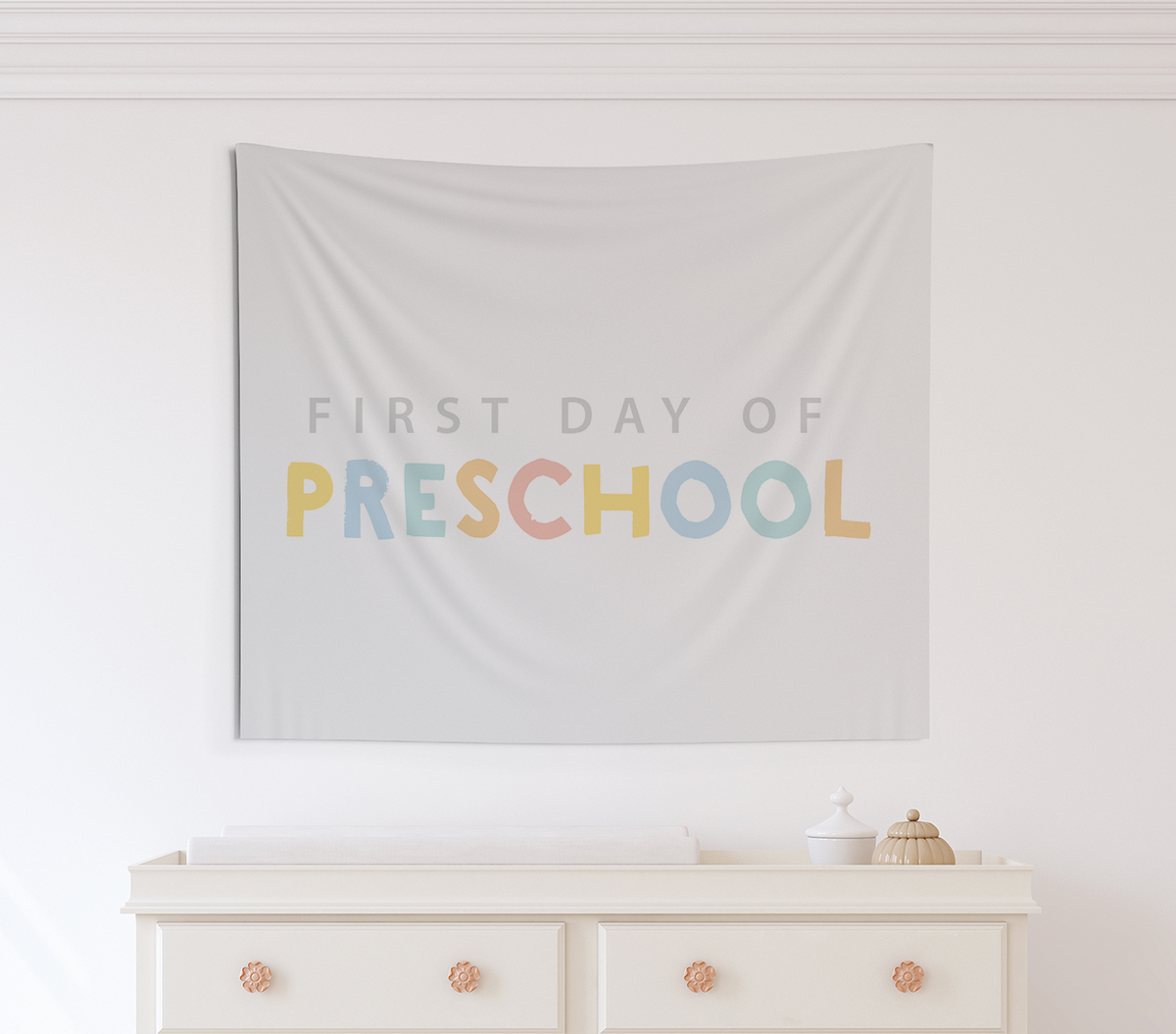 First Day Of Preschool Tapestry, First Day Of School Banner