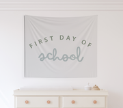 First Day Of School Green Tapestry, First Day Of School Banner Green