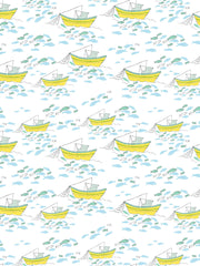 'fishing Boats' Wallpaper By Tea Collection - White