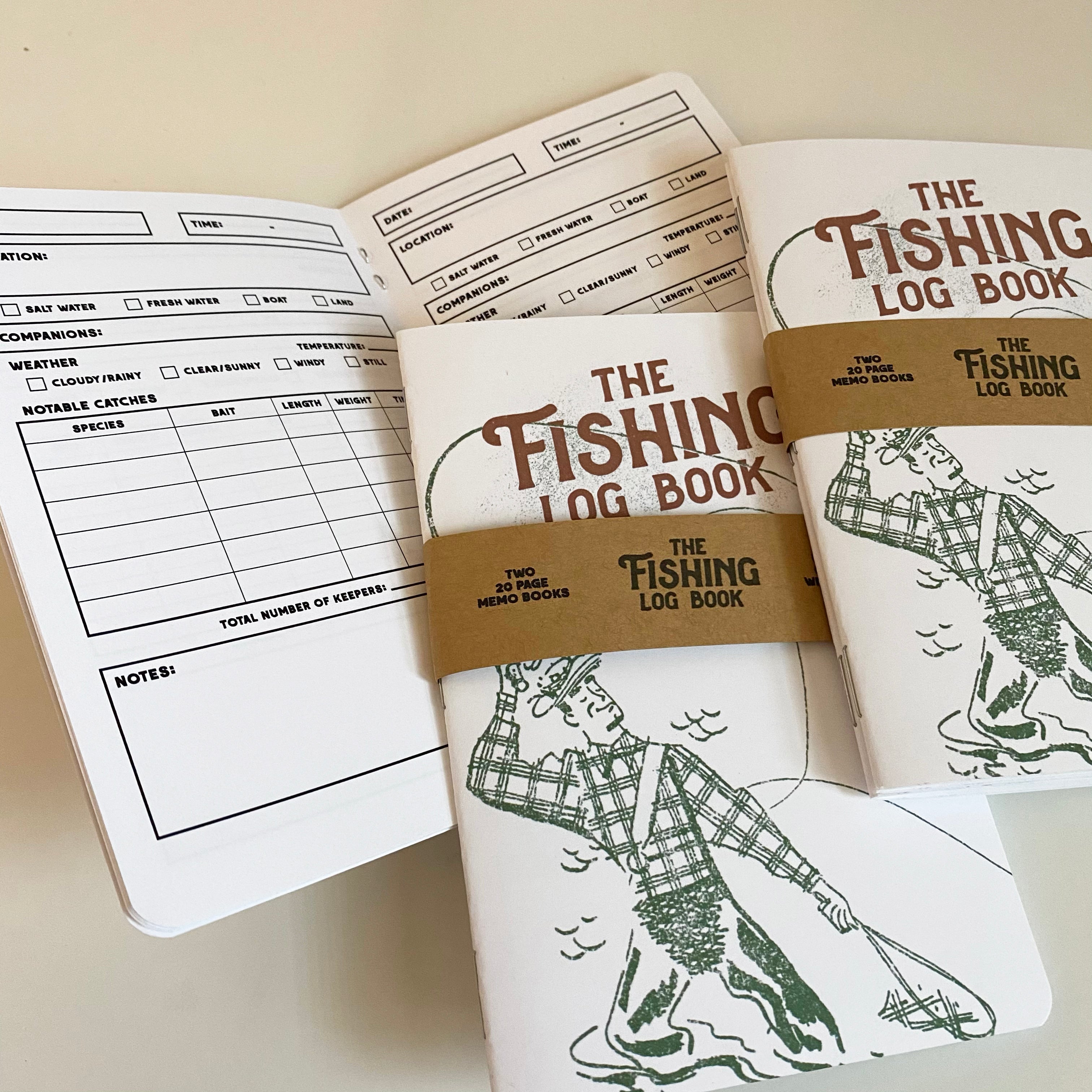 Fishing Log Book - Two 20-page Books