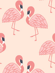 'flamingos' Wallpaper By Tea Collection - Peach