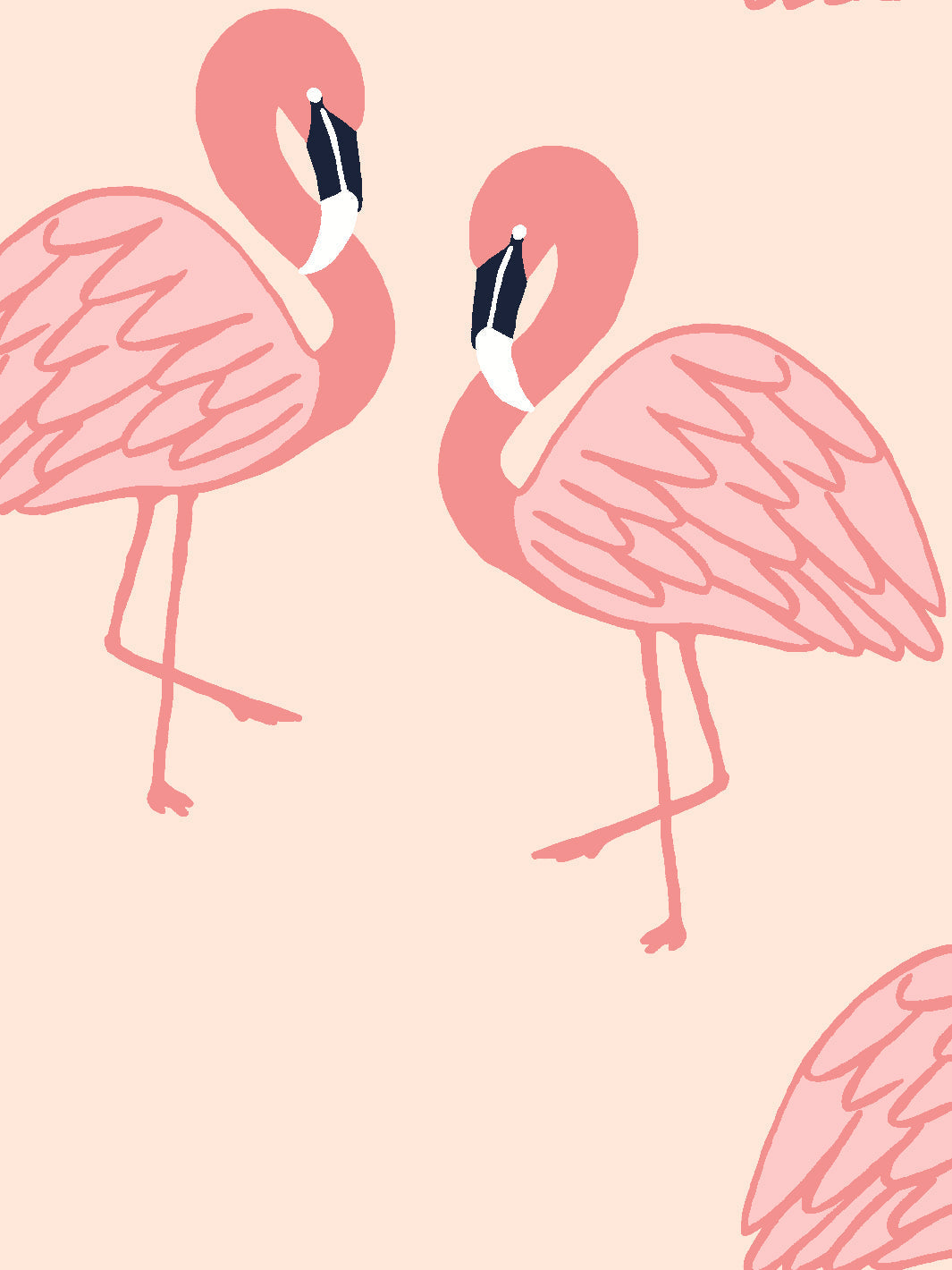 'flamingos' Wallpaper By Tea Collection - Peach
