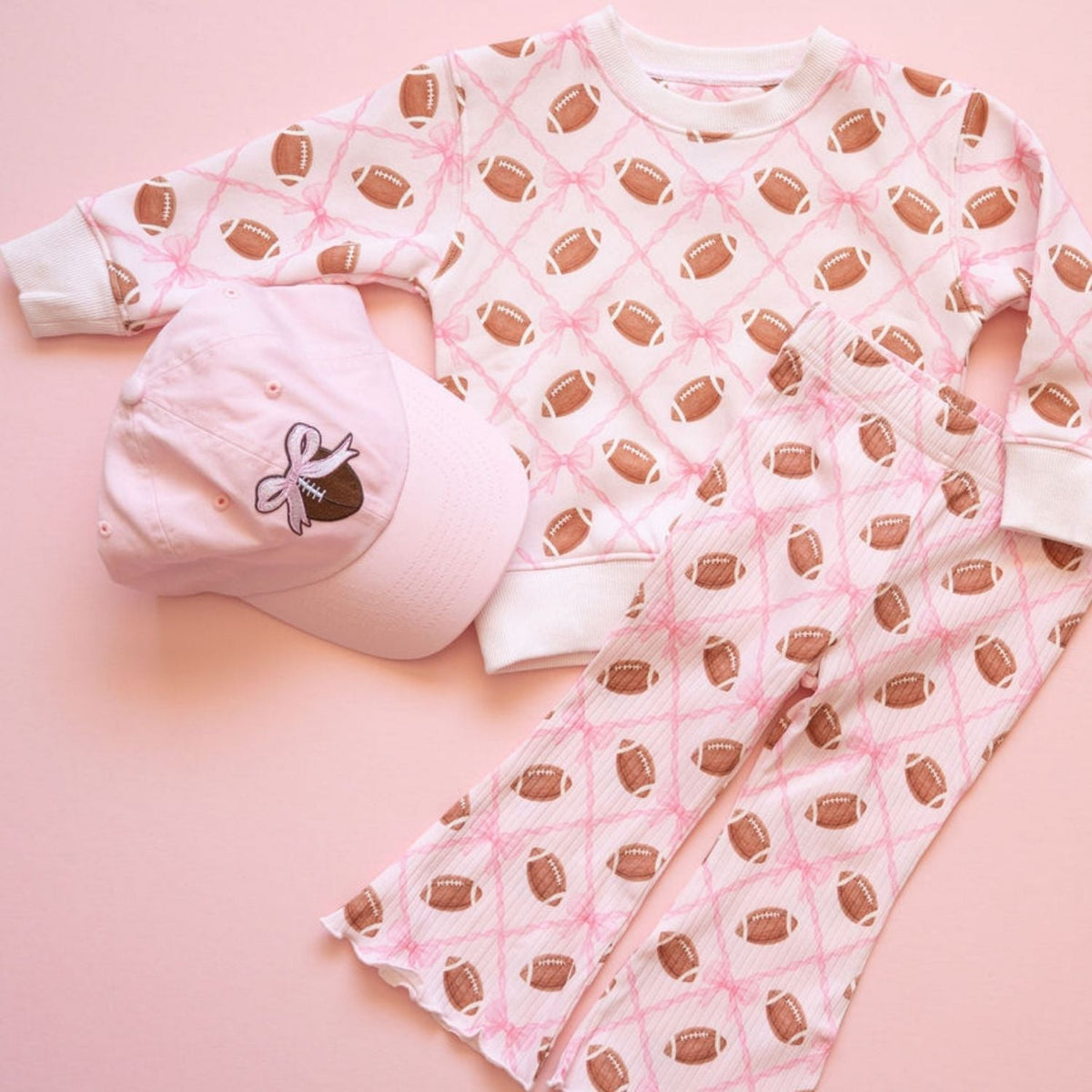 Football Trellis Sweatshirt & Flare Legging Set