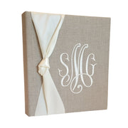 Baby Memory Book - Flax Linen (w/ Satin Bow)