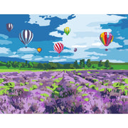Flight Over Lavender Field – Paint By Numbers Kit | Artwille | 14x18 Inch Canvas