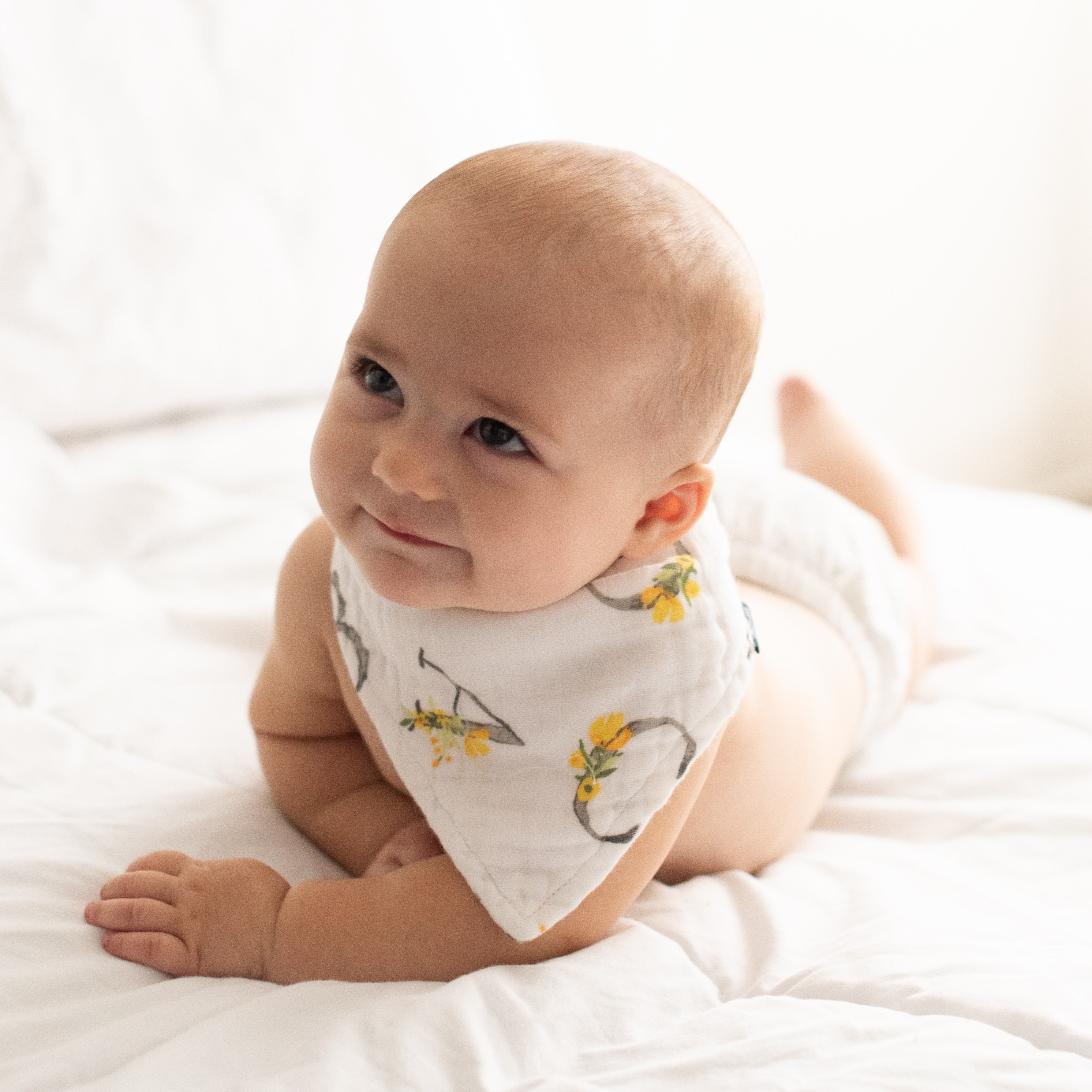 Floral Alphabet Oh So Soft Muslin Bandana Bib