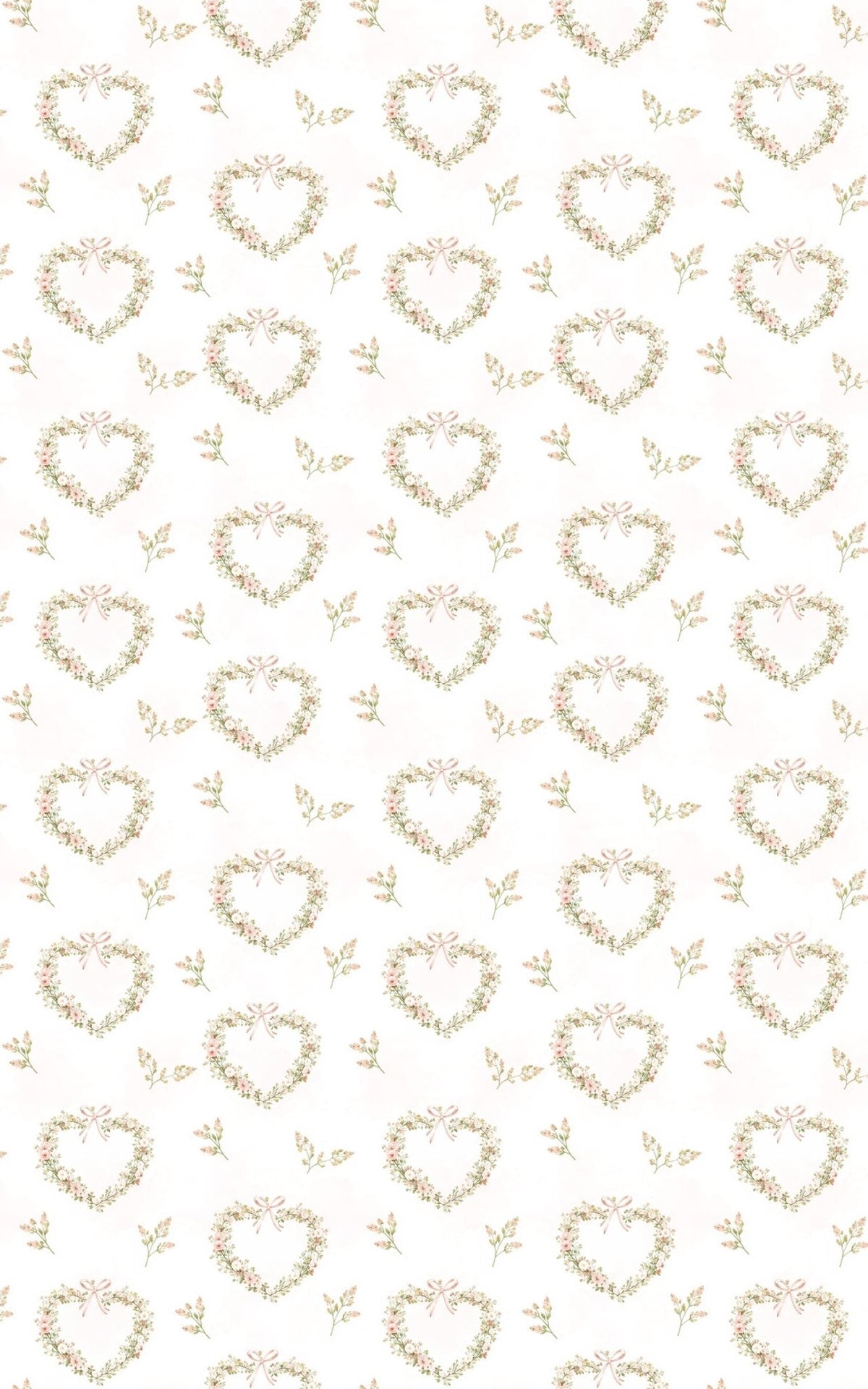 Floral Frame Hearts Wrapping Paper