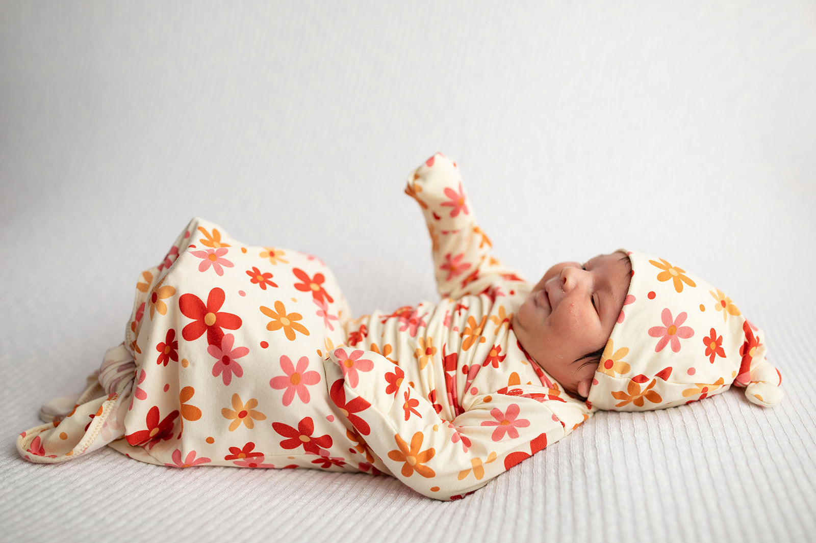 70s Groovy Flower Knotted Newborn Gown