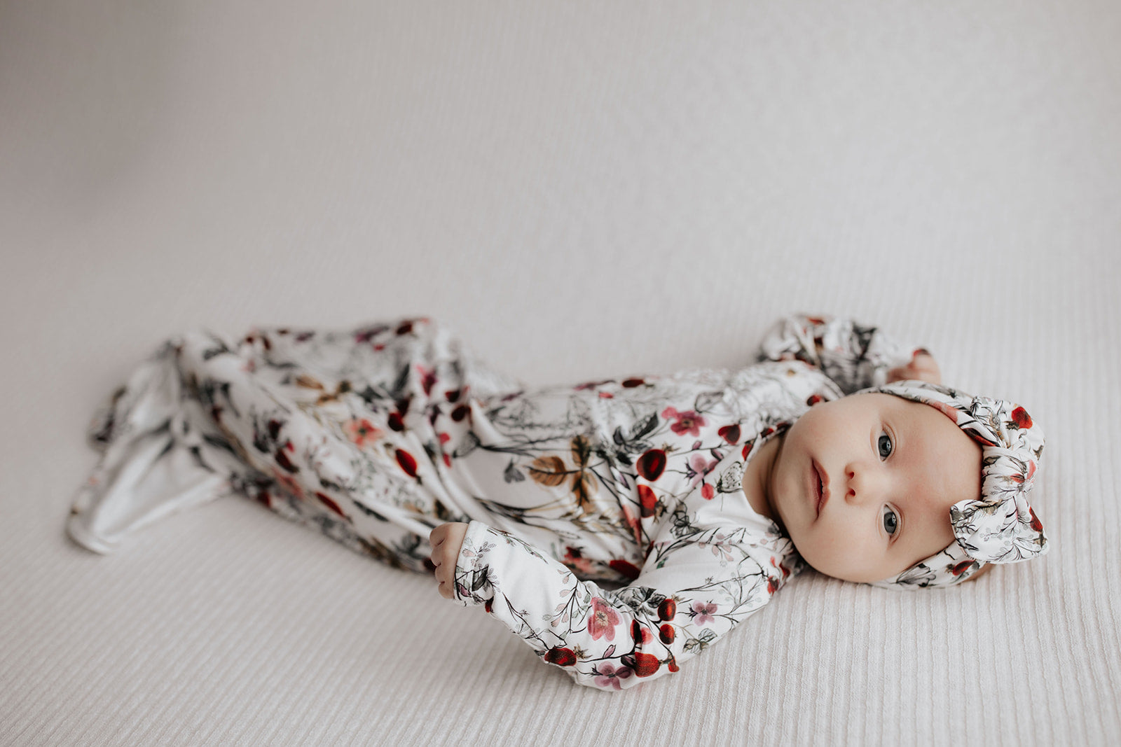 Floral Newborn Knotted Baby Gown