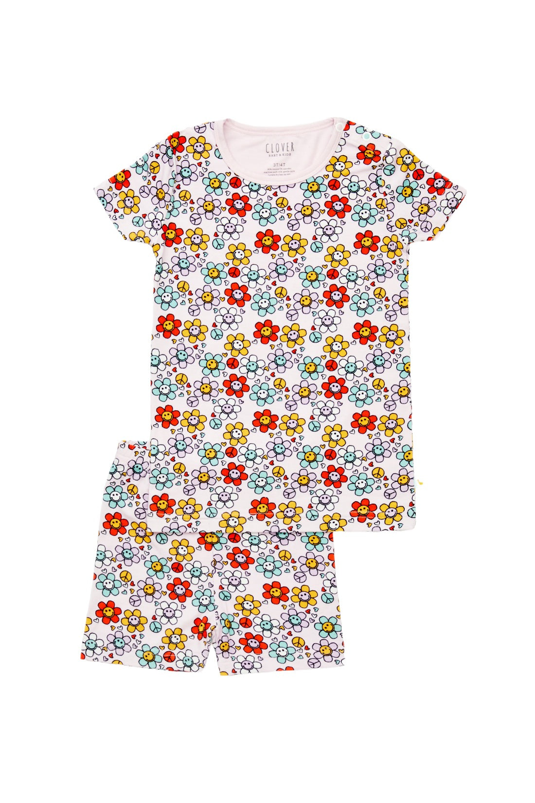 Shorts Pajama Set - Smiley Flowers