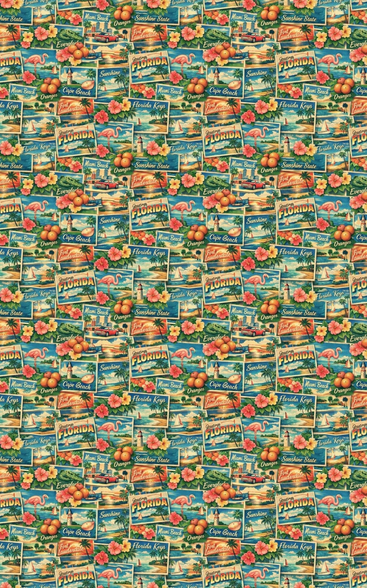 Florida Postcard Memories Wrapping Paper