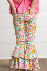 Flower Double Ruffle Jeans