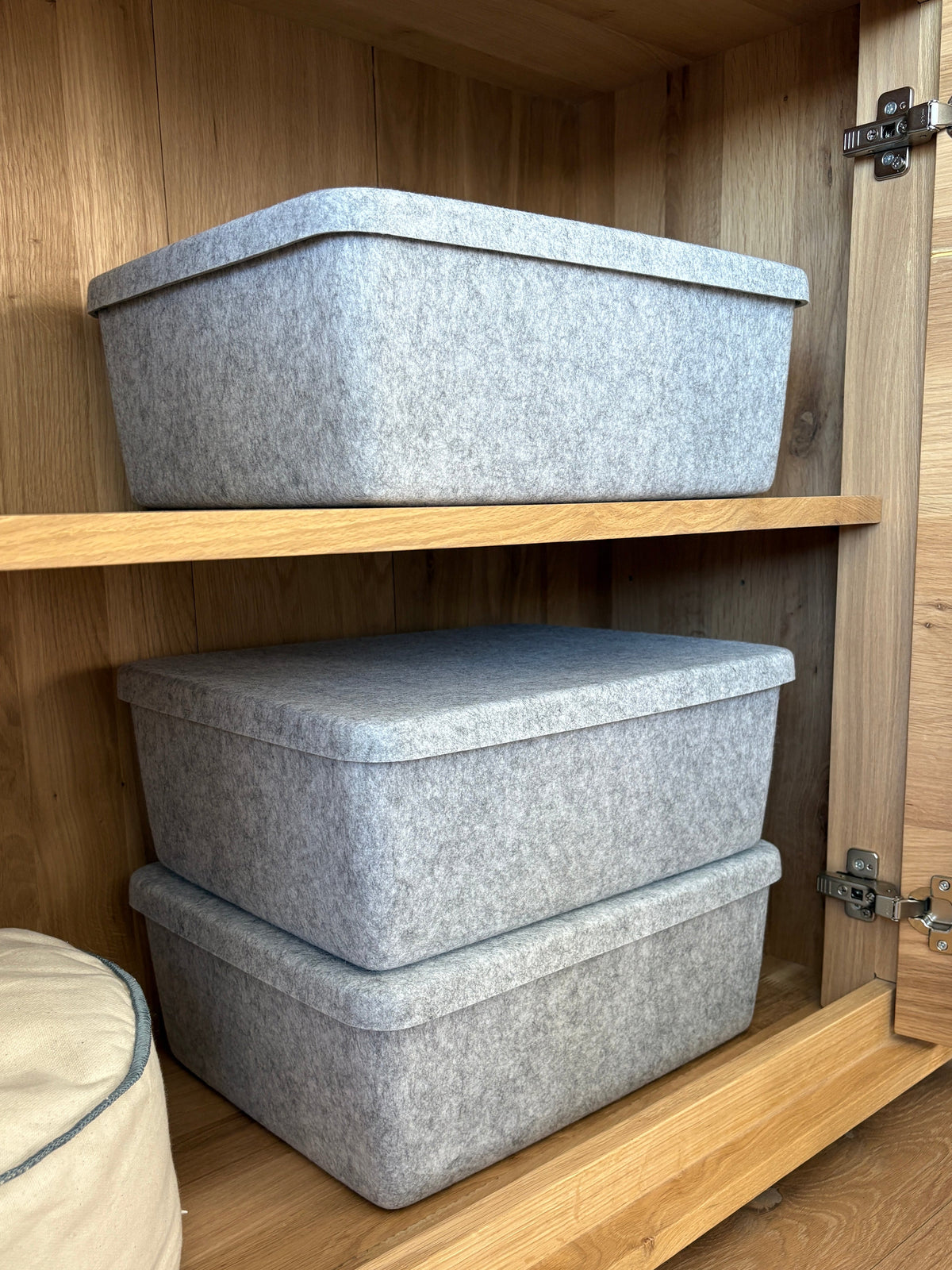 The Sculpted Bin - Large With Lid | Set Of 3