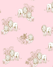 'foliage Lions' Wallpaper By Tea Collection - Ballet Slipper